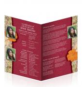 Letter Single Fold Programes Floral #0006