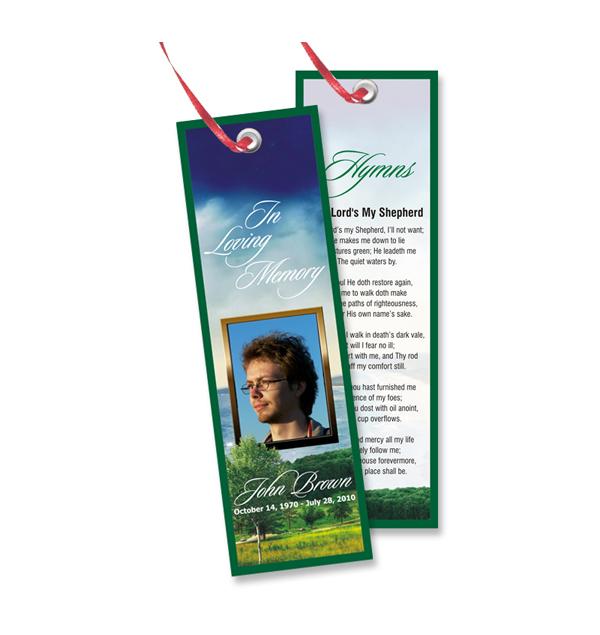 memorial bookmarks nature theme forest 0003 online funeral templates memorial bookmarks