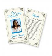 Funeral Prayer Cards (Large) Simple Theme #0003